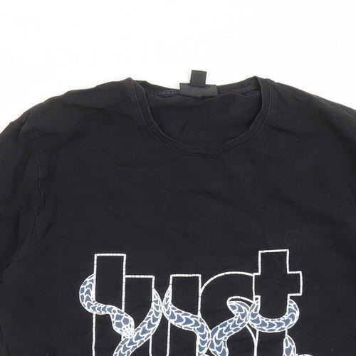 Just Cavalli Mens Black Cotton T-Shirt Size M Crew Neck