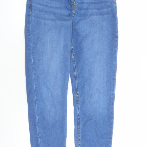 Papaya Womens Blue Cotton Straight Jeans Size 10 L27 in Regular Zip - Pockets