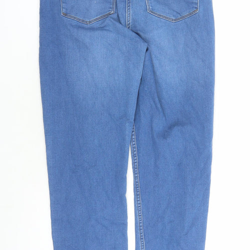 Papaya Womens Blue Cotton Straight Jeans Size 10 L27 in Regular Zip - Pockets
