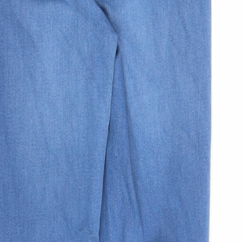 Papaya Womens Blue Cotton Straight Jeans Size 10 L27 in Regular Zip - Pockets