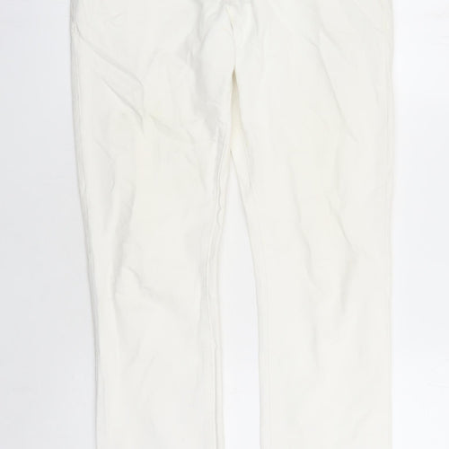 river is Mens White Cotton Straight Jeans Size 30 in L32 in Slim Button - Pockets