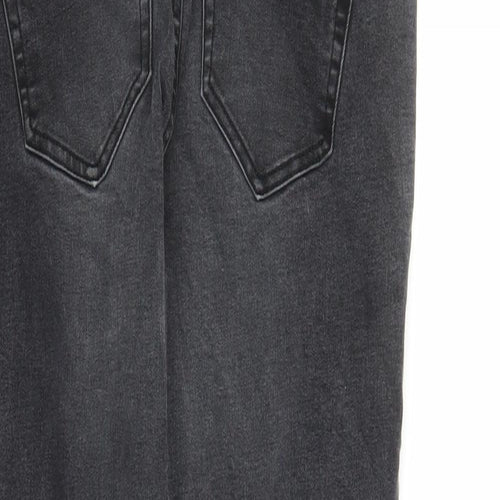 New Look Womens Black Cotton Skinny Jeans Size 12 L28 in Regular - Raw Hems