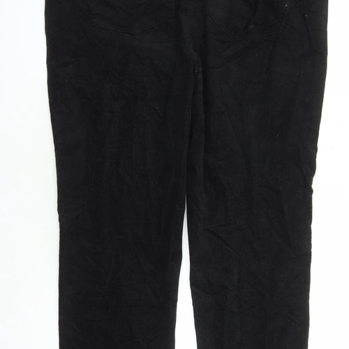 Marks and Spencer Womens Black Cotton Trousers Size 20 L29 in Regular Zip - Pockets