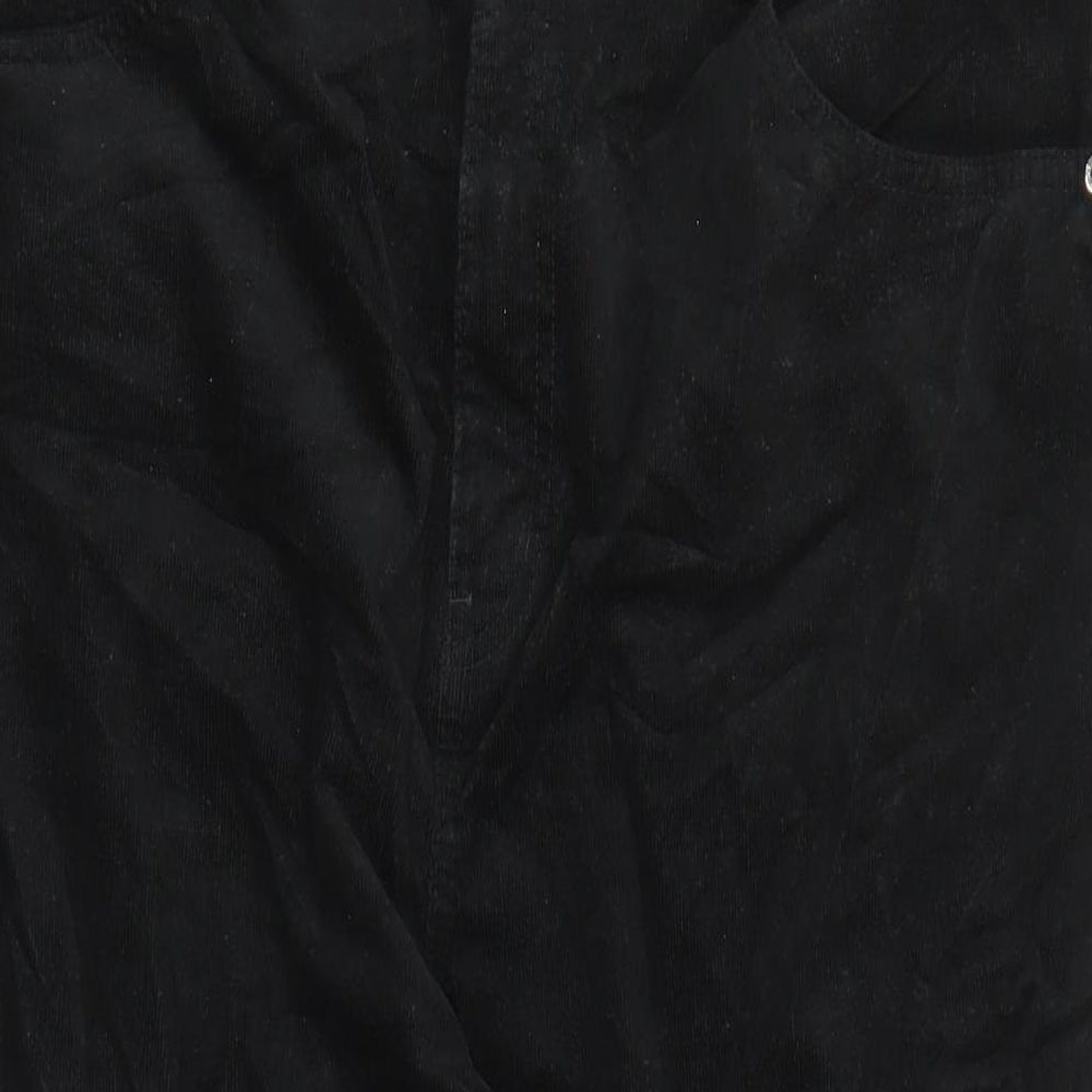 Marks and Spencer Womens Black Cotton Trousers Size 20 L29 in Regular Zip - Pockets