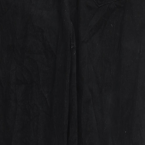 Marks and Spencer Womens Black Cotton Trousers Size 20 L29 in Regular Zip - Pockets