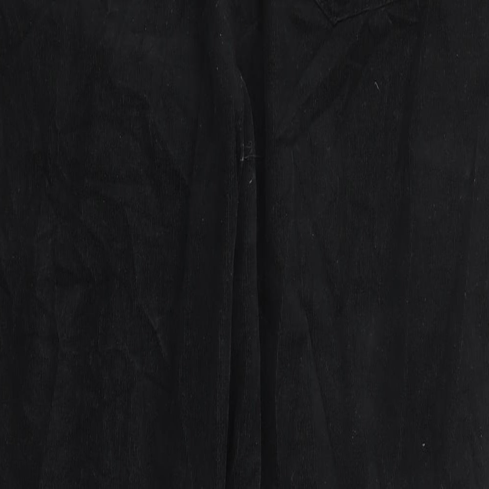 Marks and Spencer Womens Black Cotton Trousers Size 20 L29 in Regular Zip - Pockets