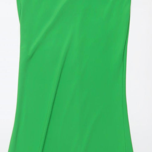 Zara Womens Green Polyester Bodycon Size S Square Neck Pullover
