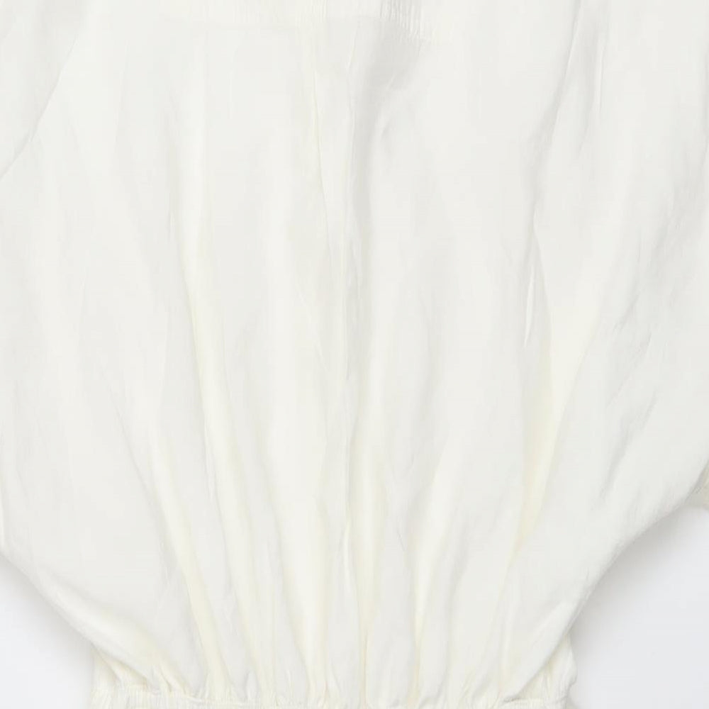 Zara Womens Ivory Lyocell Shirt Dress Size S Collared Button