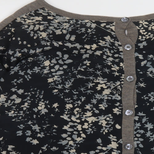Poetry Womens Beige Round Neck Floral Wool Pullover Jumper Size 10