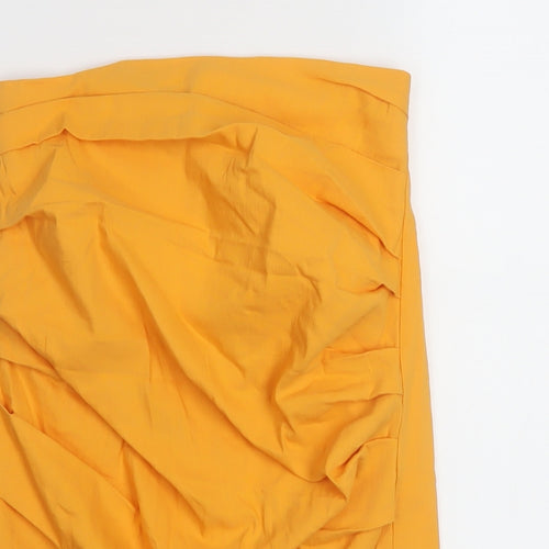 Bershka Womens Orange Cotton Basic T-Shirt Size XS Off the Shoulder