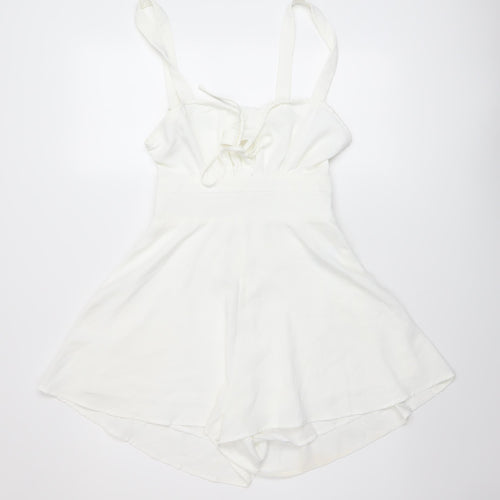 CIDER Womens Ivory Polyester Playsuit One-Piece Size S Zip