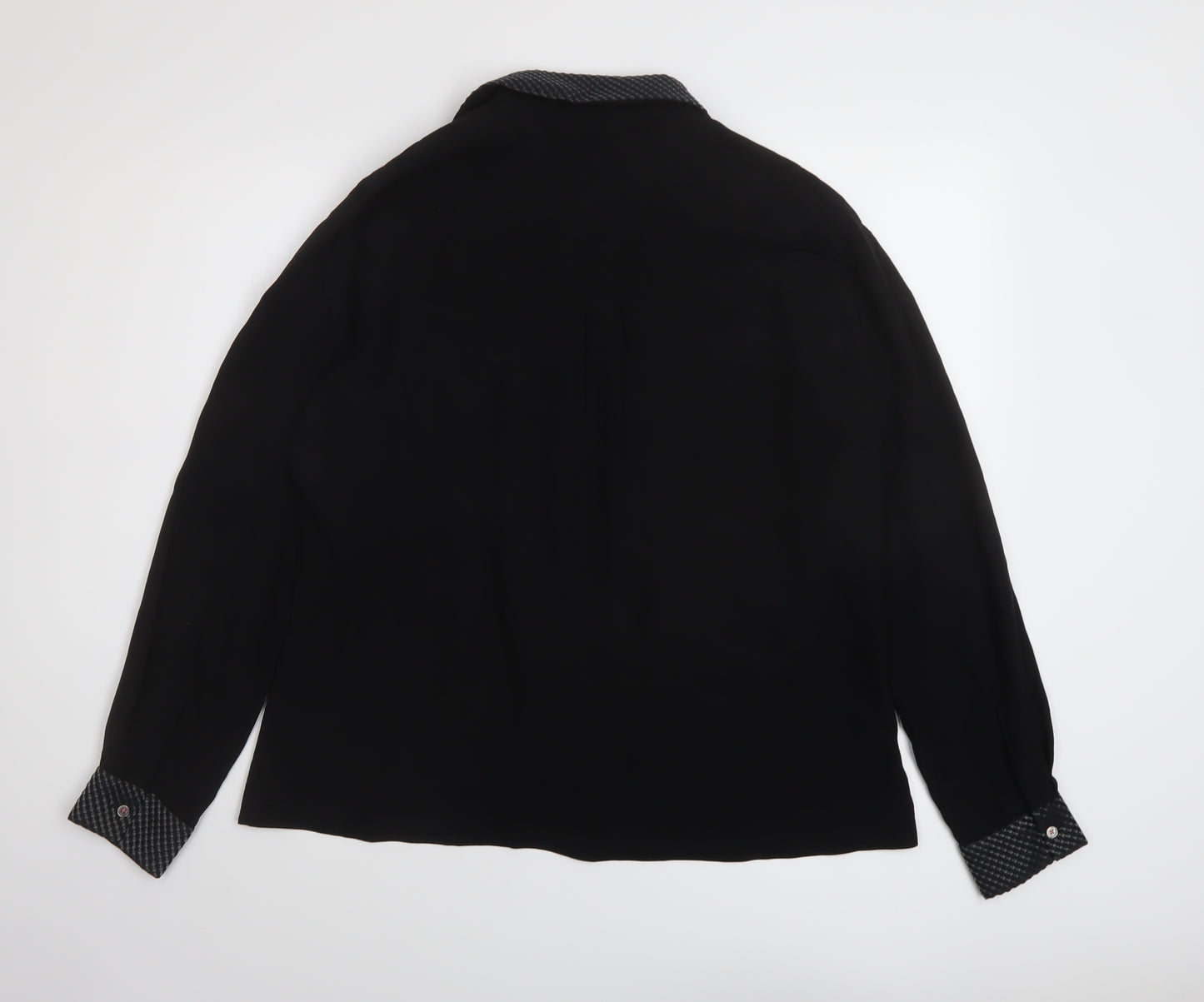 Paul Smith Womens Black Silk Basic Blouse Size 12 Collared
