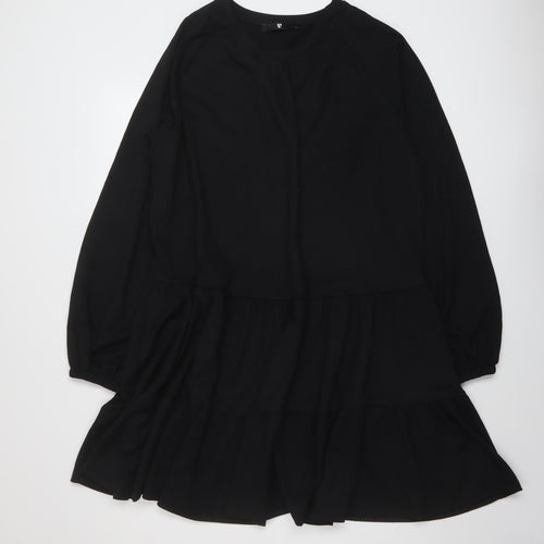 Very Womens Black Polyester A-Line Size 16 Round Neck Pullover