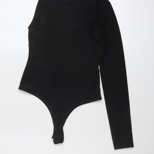 ASOS Womens Black Polyester Bodysuit One-Piece Size 8 Snap