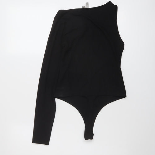 ASOS Womens Black Polyester Bodysuit One-Piece Size 8 Snap