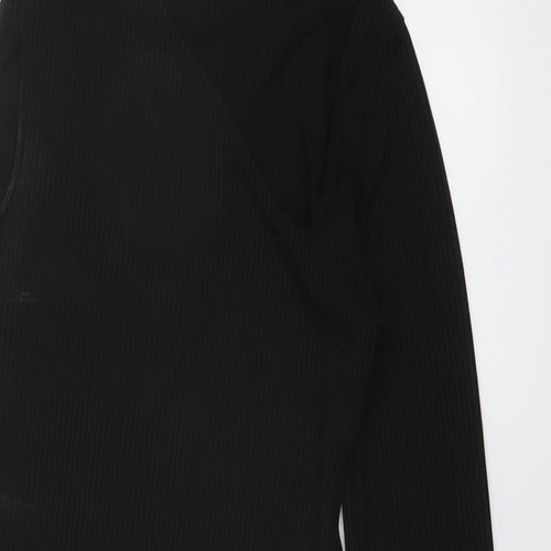 ASOS Womens Black Polyester Bodysuit One-Piece Size 8 Snap