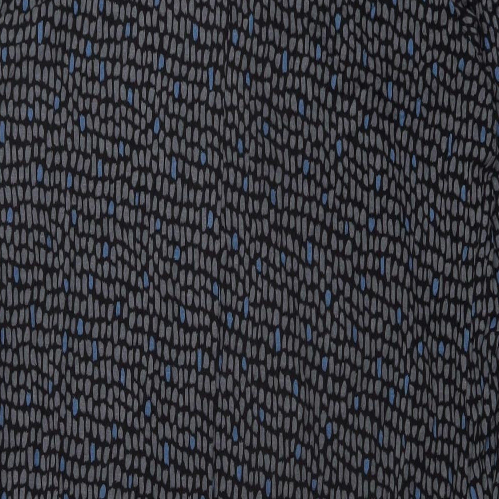 Capri Womens Grey Geometric Viscose A-Line Size 12 Scoop Neck Pullover