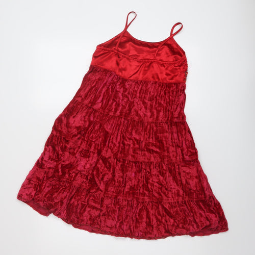 NEXT Girls Red Vinyl A-Line Size 9 Years Round Neck Pullover