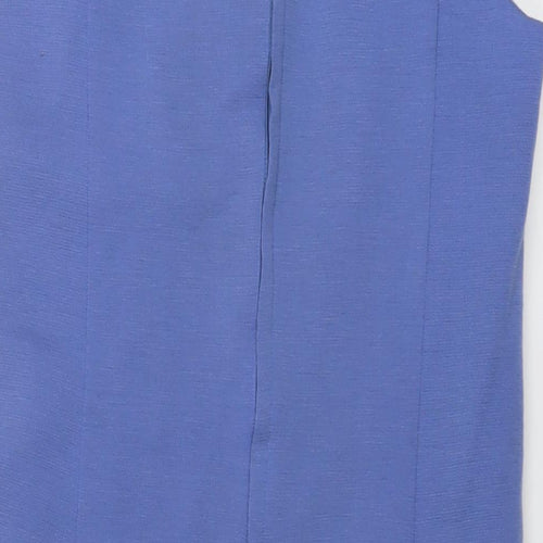 Pierre Cardin Womens Beige Wool A-Line Size 12 Round Neck Zip