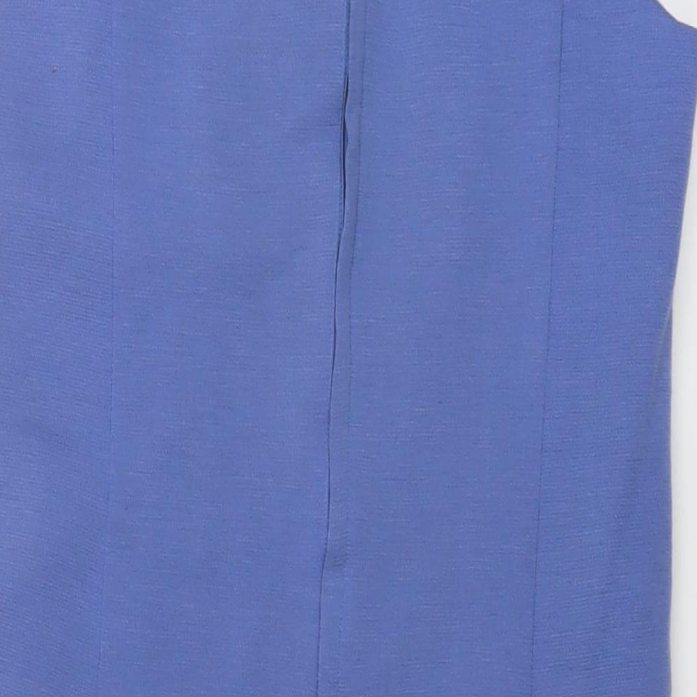 Pierre Cardin Womens Beige Wool A-Line Size 12 Round Neck Zip