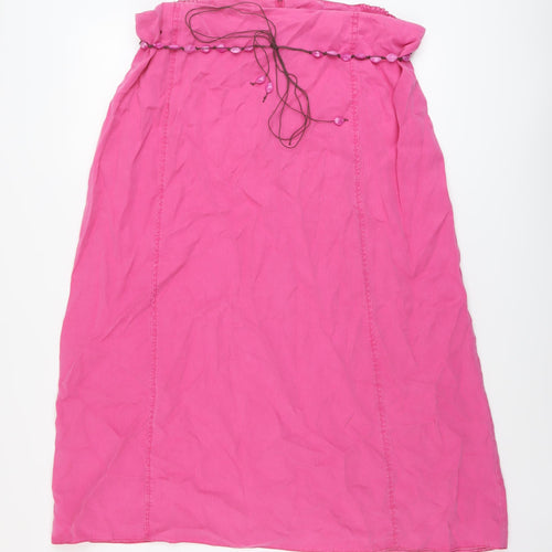 Ann Harvey Womens Pink Lyocell A-Line Skirt Size 18 Zip