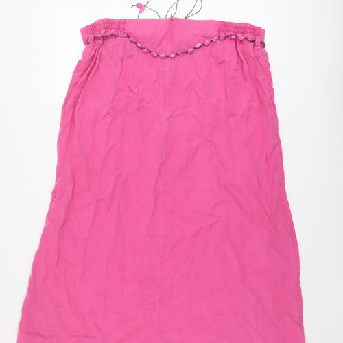 Ann Harvey Womens Pink Lyocell A-Line Skirt Size 18 Zip