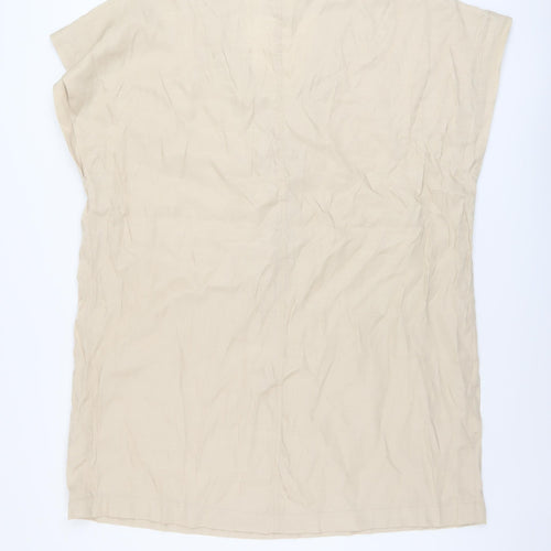 H&M Womens Beige Polyester Tunic Blouse Size XS V-Neck