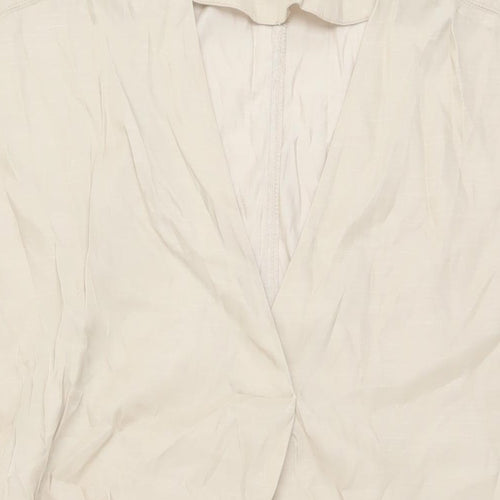 H&M Womens Beige Polyester Tunic Blouse Size XS V-Neck