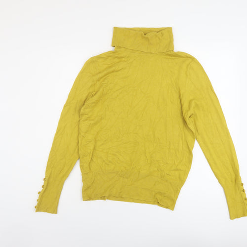 Paramour Womens Yellow Roll Neck Viscose Pullover Jumper Size M
