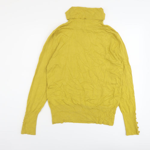 Paramour Womens Yellow Roll Neck Viscose Pullover Jumper Size M