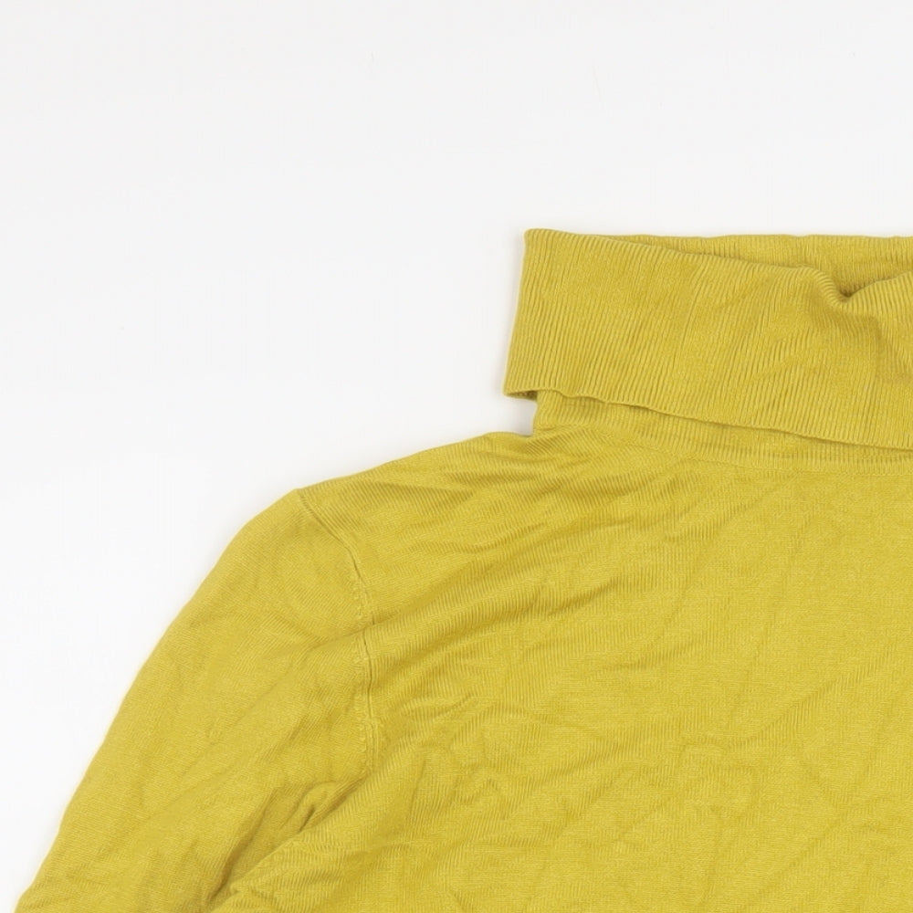 Paramour Womens Yellow Roll Neck Viscose Pullover Jumper Size M
