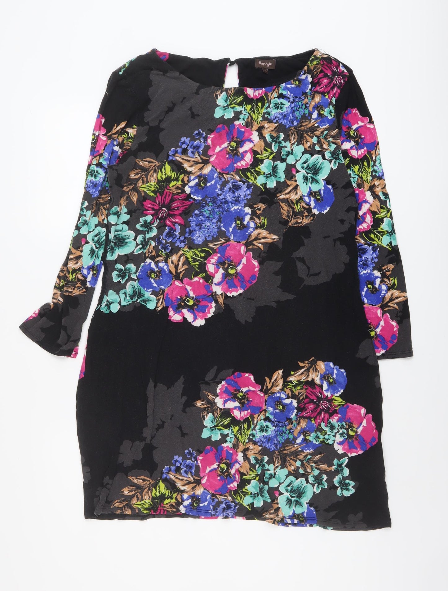 Phase Eight Womens Multicoloured Floral Viscose Tunic Blouse Size 18 Boat Neck