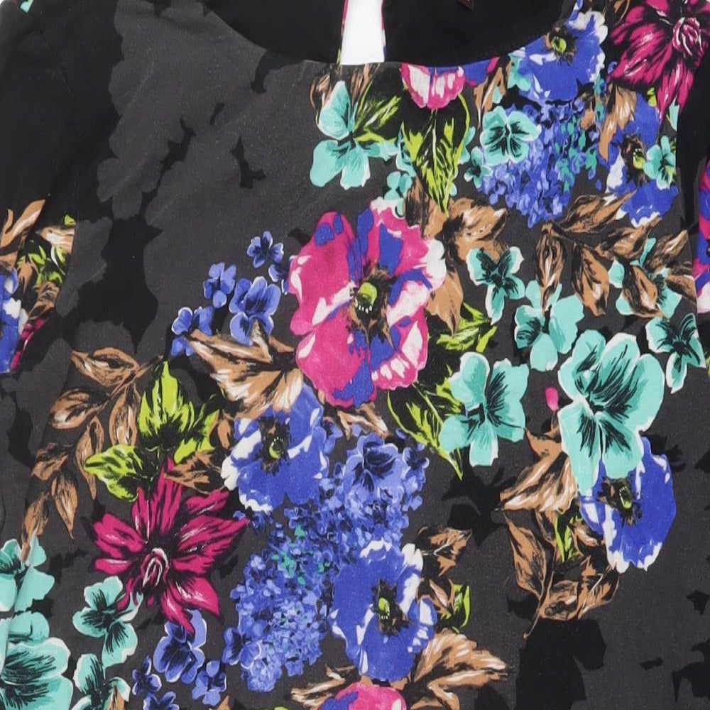 Phase Eight Womens Multicoloured Floral Viscose Tunic Blouse Size 18 Boat Neck