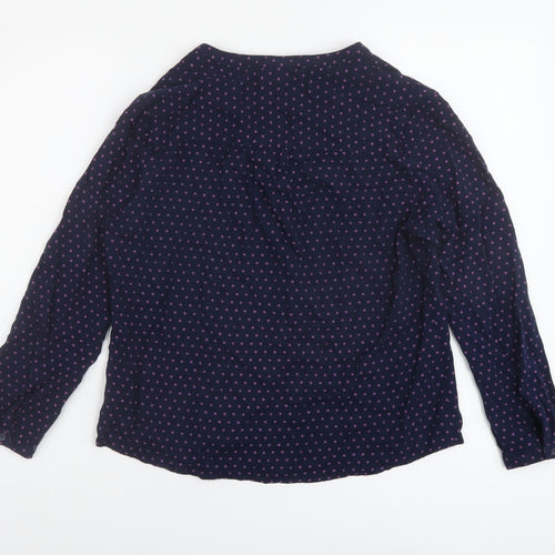 Gap Womens Black Geometric Viscose Basic Blouse Size S V-Neck