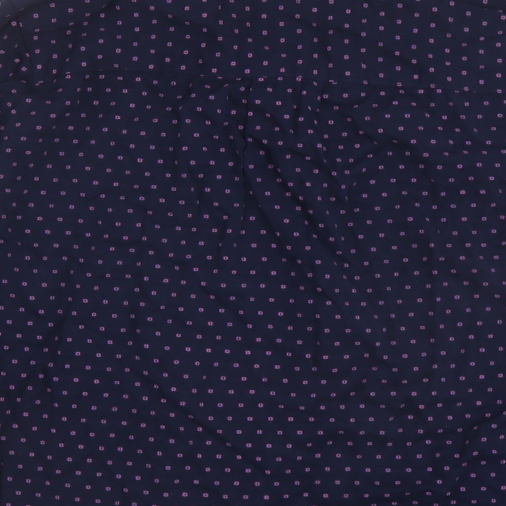 Gap Womens Black Geometric Viscose Basic Blouse Size S V-Neck