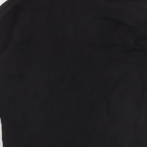 Boohoo Womens Black Viscose Basic Blouse Size 12 Collared