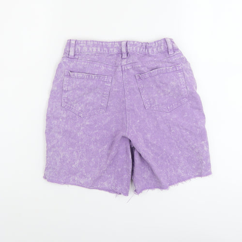 NEXT Girls Purple Cotton Bermuda Shorts Size 10 Years Regular Zip