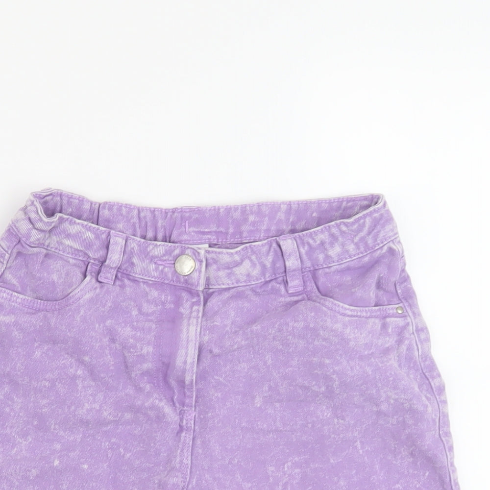 NEXT Girls Purple Cotton Bermuda Shorts Size 10 Years Regular Zip