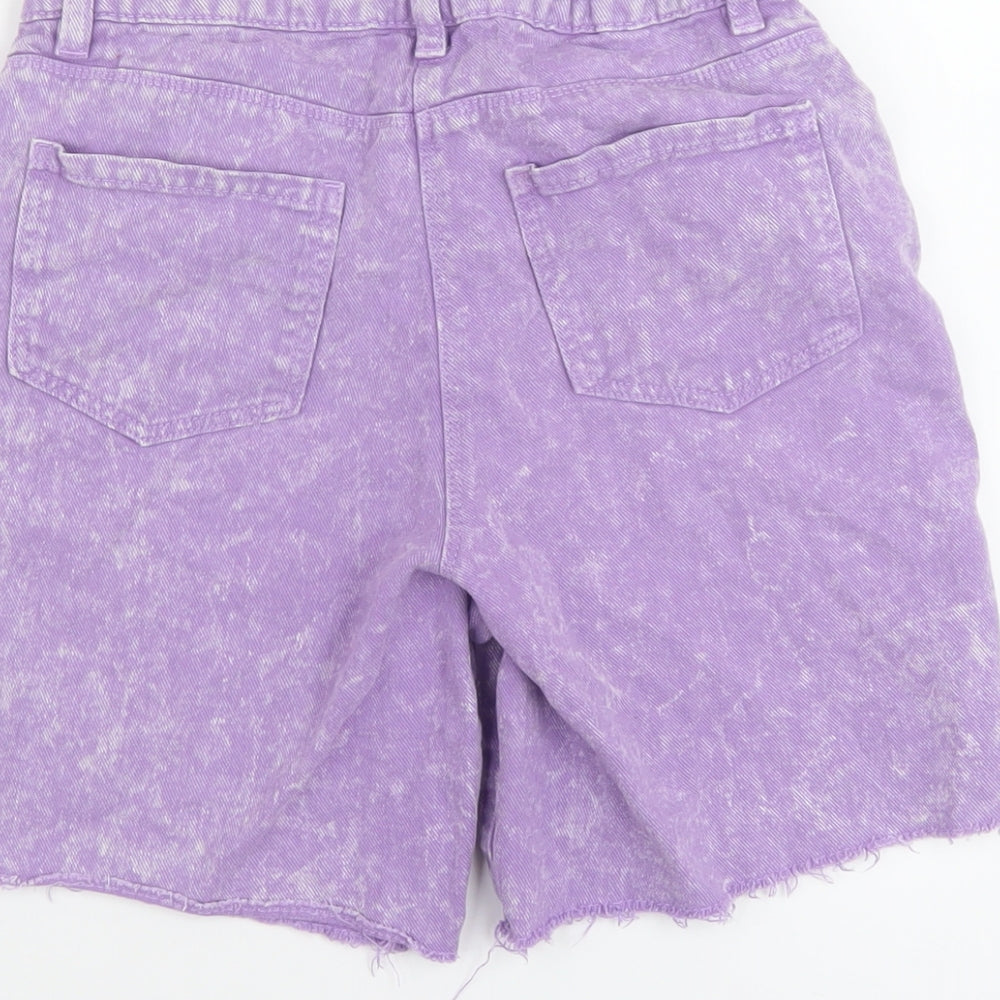 NEXT Girls Purple Cotton Bermuda Shorts Size 10 Years Regular Zip