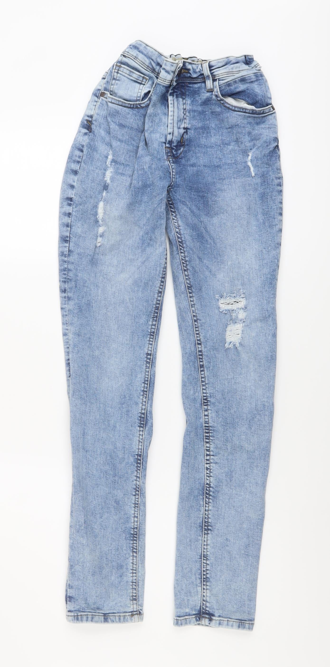 Denim & Co. Boys Blue Cotton Skinny Jeans Size 13-14 Years Regular Button