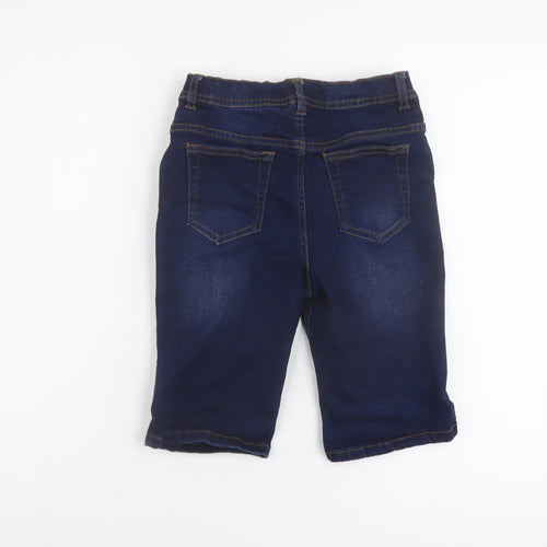 Denim & Co. Boys Blue Cotton Bermuda Shorts Size 12-13 Years Regular Drawstring