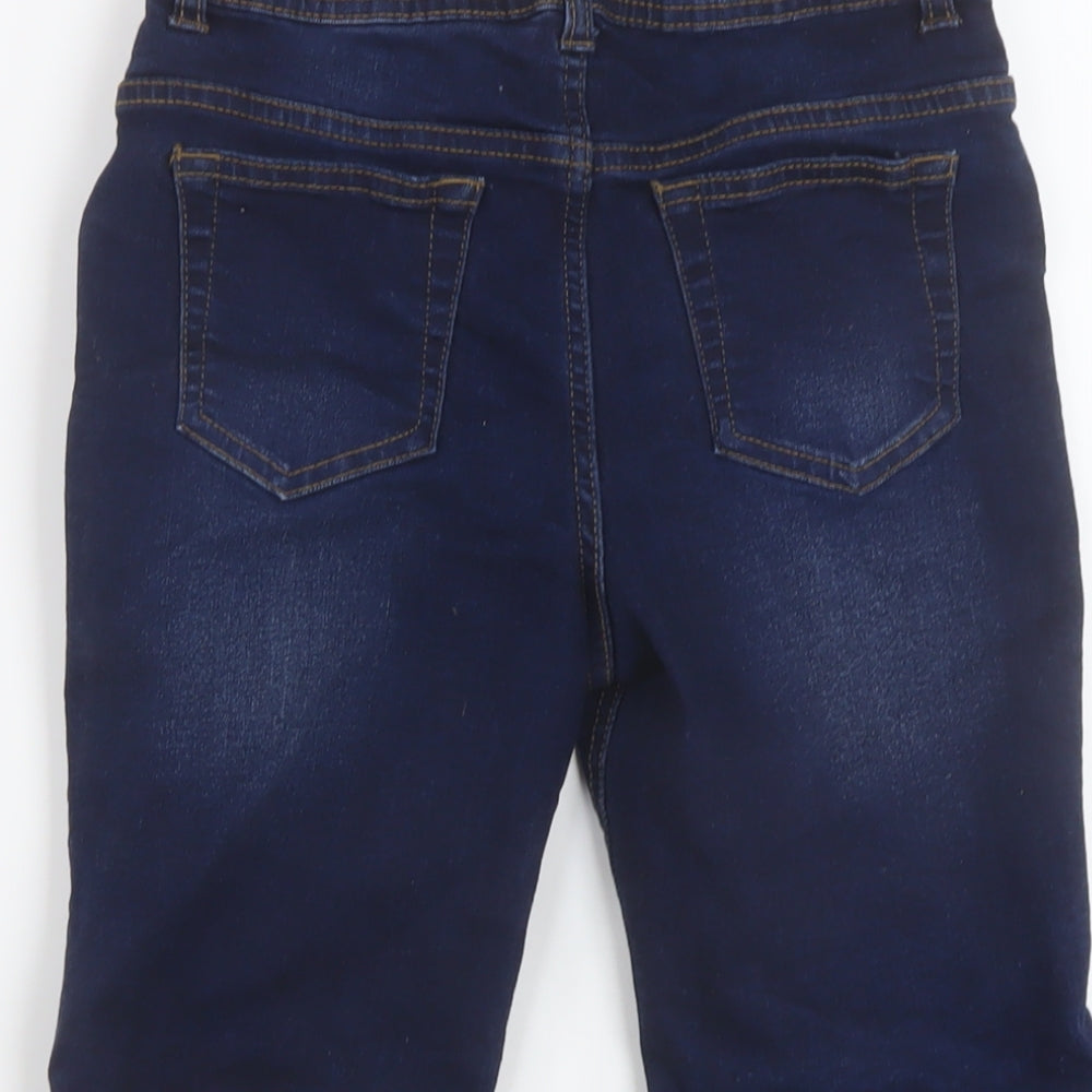 Denim & Co. Boys Blue Cotton Bermuda Shorts Size 12-13 Years Regular Drawstring