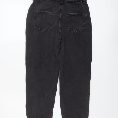 Matalan Girls Black Cotton Straight Jeans Size 12 Years Regular Button