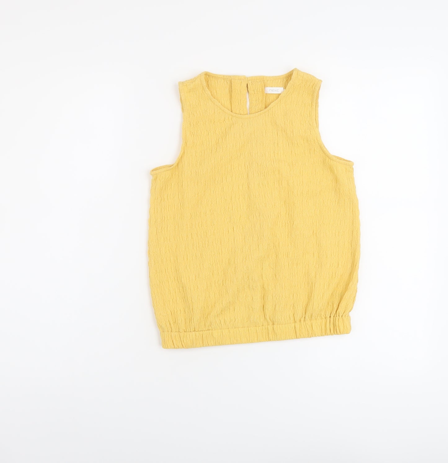 NEXT Girls Yellow Polyester Basic Tank Size 11 Years Round Neck Pullover