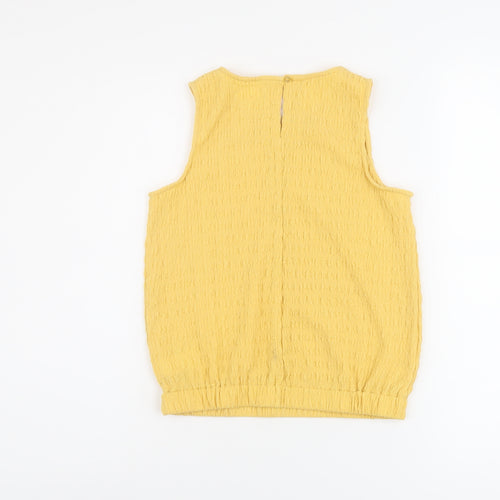 NEXT Girls Yellow Polyester Basic Tank Size 11 Years Round Neck Pullover