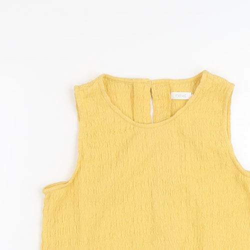 NEXT Girls Yellow Polyester Basic Tank Size 11 Years Round Neck Pullover