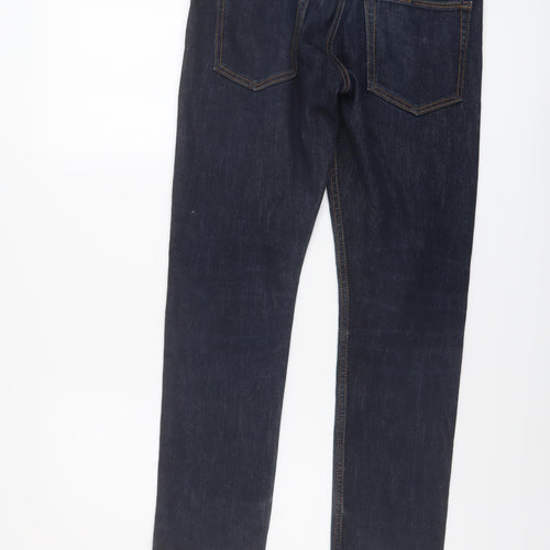 H&M Boys Blue Cotton Straight Jeans Size 12-13 Years Regular Button