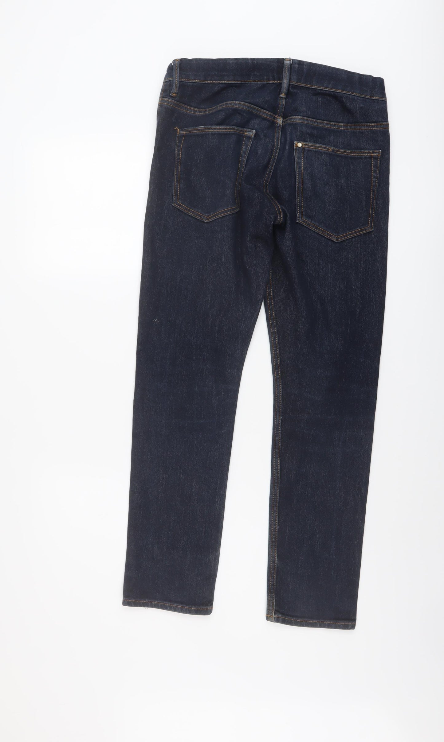 H&M Boys Blue Cotton Straight Jeans Size 12-13 Years Regular Button