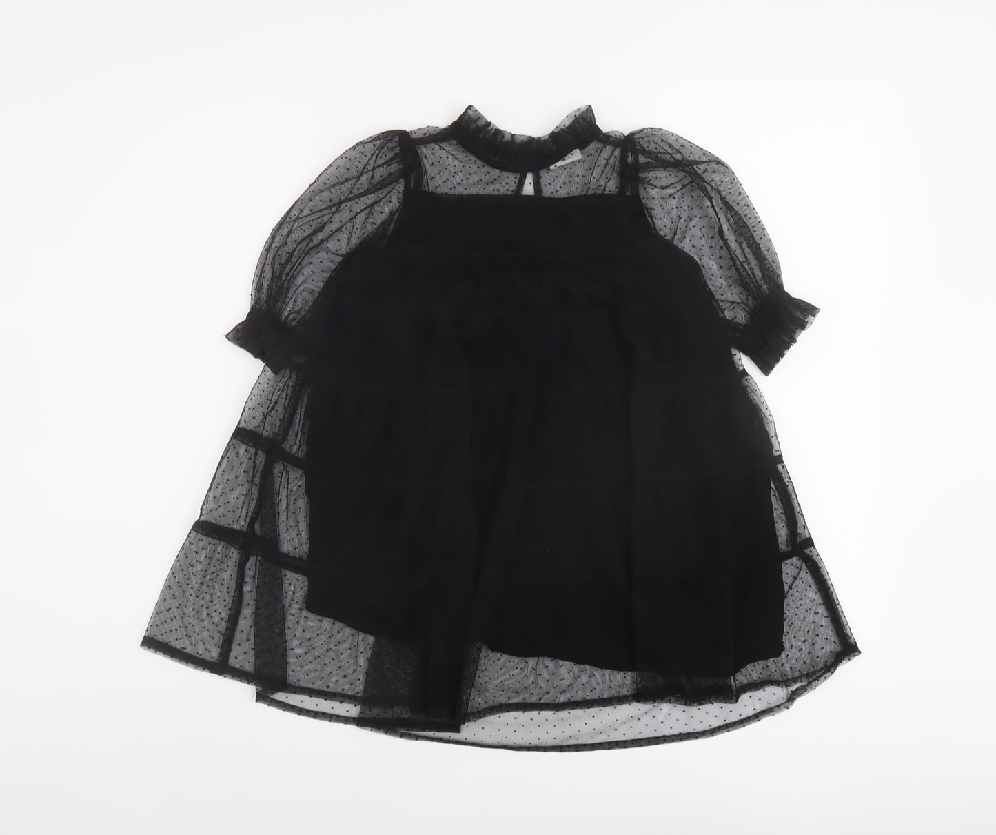 NEXT Girls Black Polyester A-Line Size 5 Years Round Neck Tie