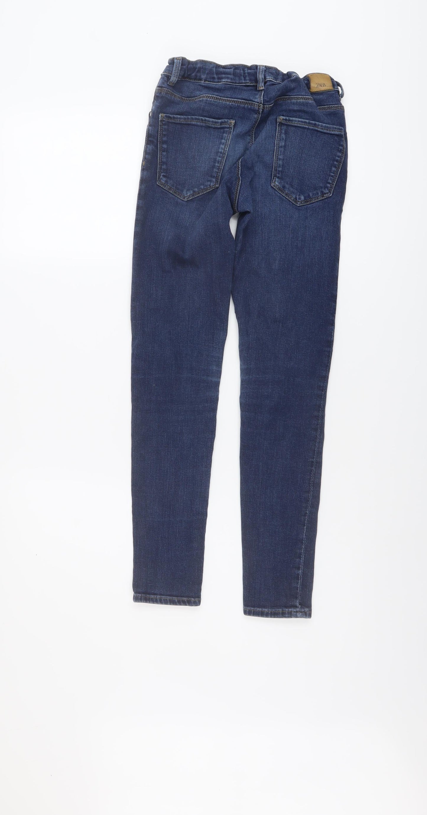 Zara Boys Blue Cotton Skinny Jeans Size 11-12 Years Regular Button